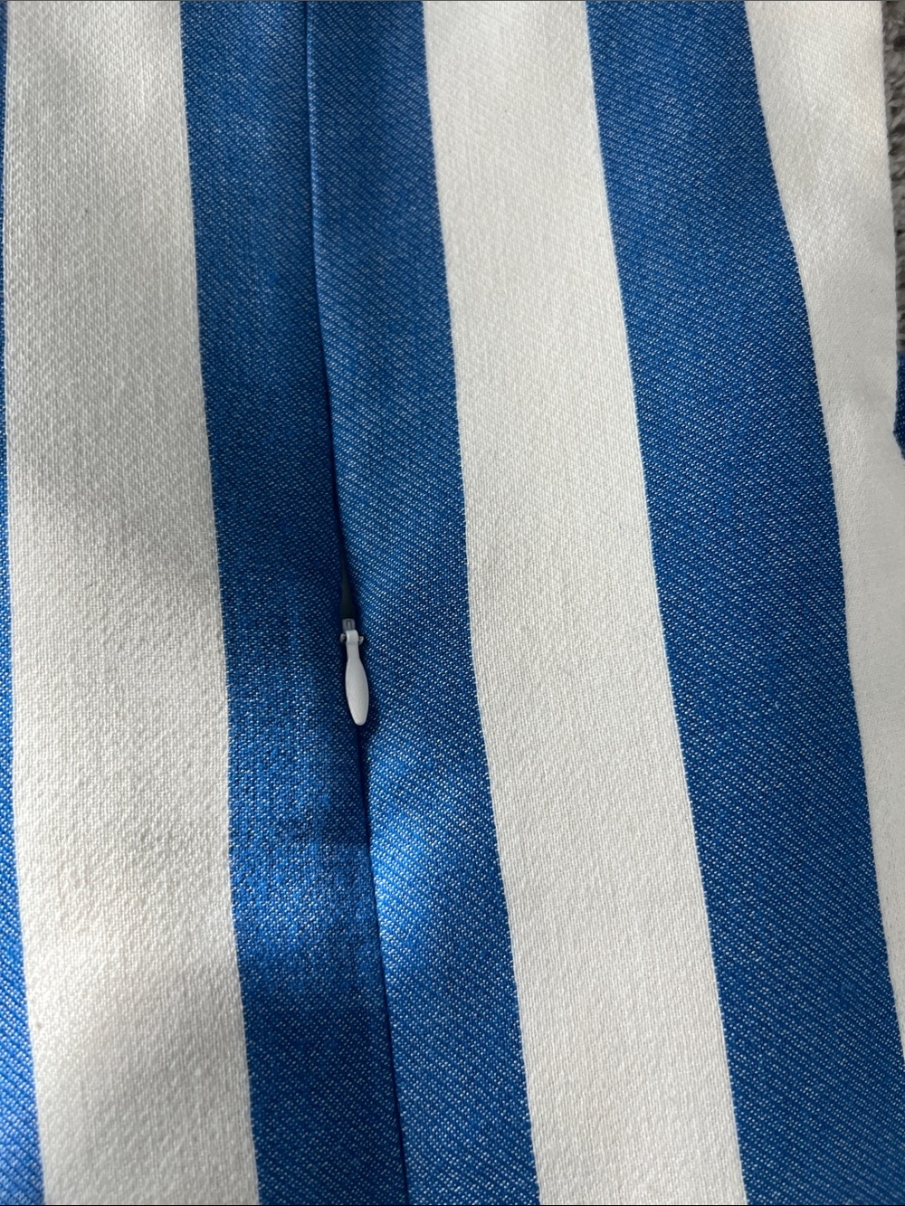 Milly| Maya Blue and White Striped Sleeveless Mini Dress| 47% Cotton - Picture 9 of 9